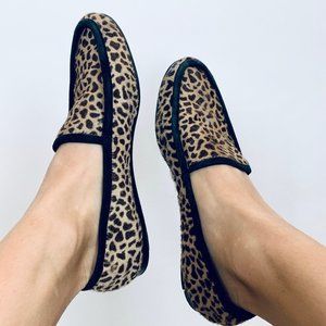 Designer Donna Karan leopard flats